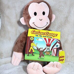 Curious George Up, Up, And Away Plush And Book NEW